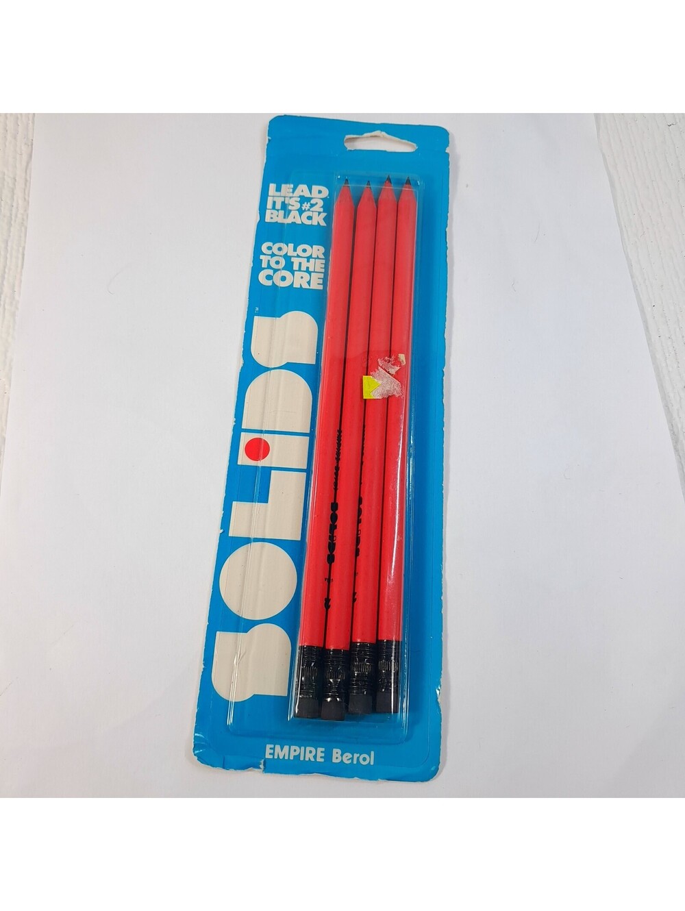 NEW Empire Berol Solids pencils #2 Black Color Core Lead ripe red USA Vintage